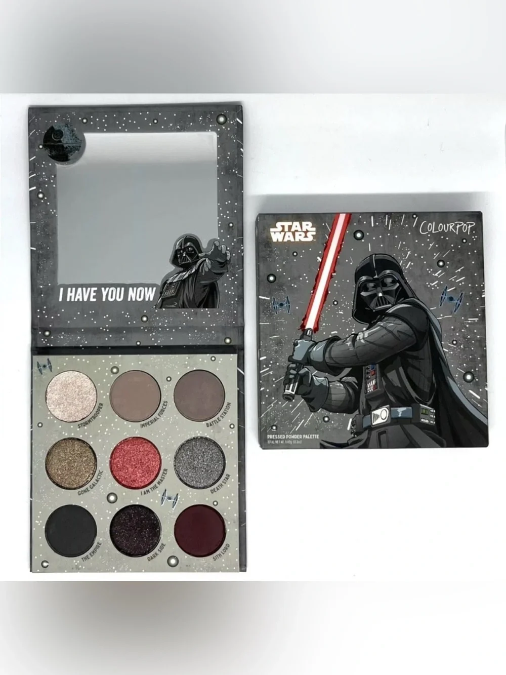 ColourPop Star Wars Darth Vader Pressed Powder Eyeshadow 9 Pan Palette Grey Red